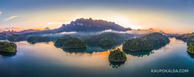 Sunrise at  Cheow Lan Lake, Thailand